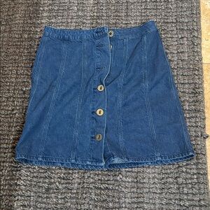 Pilcro and the Letterpress Blue Mini Skirt